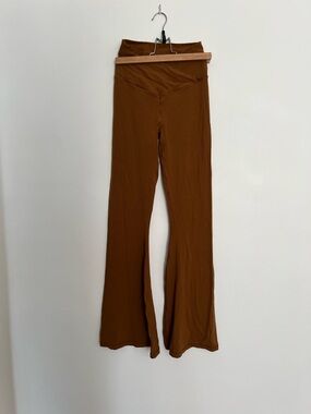 Offline High-Waisted Flare Pants in Chestnut Brown